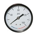 Interstate Pneumatics Pressure Gauge 160 PSI 2 -1/2 Inch Diameter 1/4 Inch NPT Rear Mount G2122-160